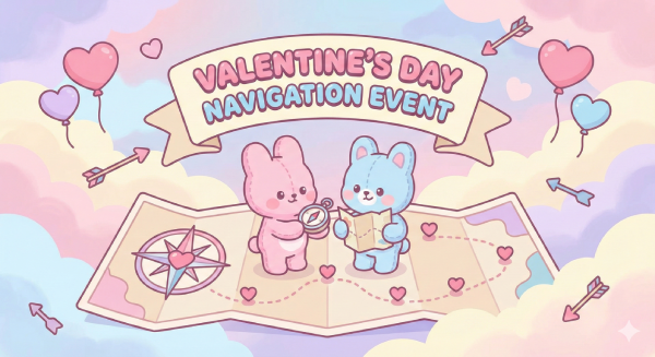 Söpö kuva kahdesta nallesta suunnistamassa